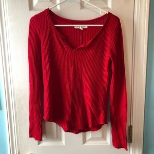 🌟Red Waffle Knit Sweater WILL TAKE ANY OFFER🌟
